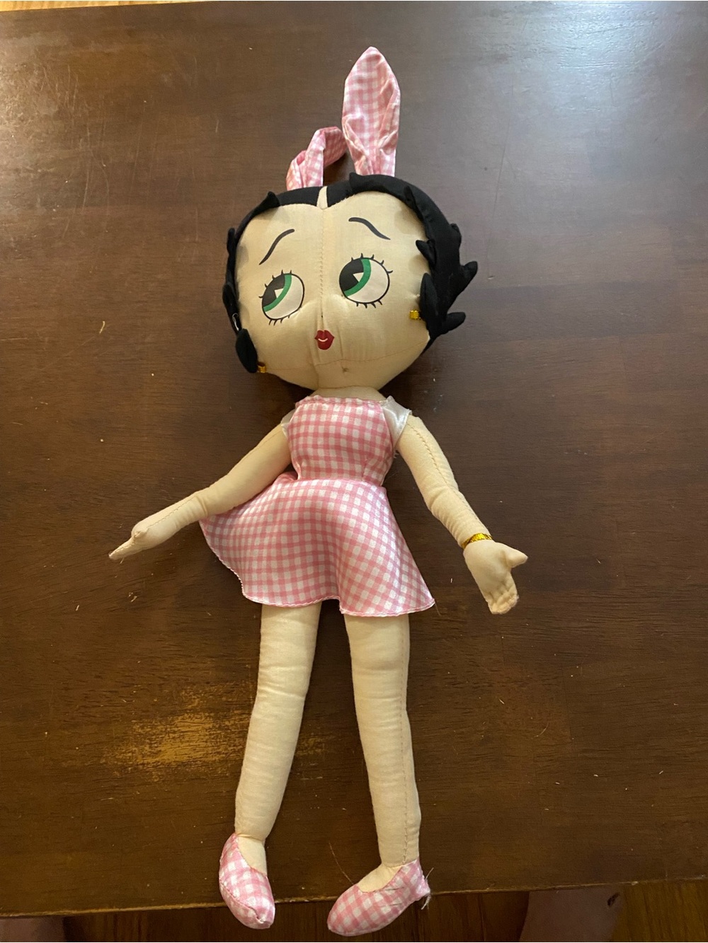 Betty Boop Pink Gingham Bunny-Ear Plush Doll - Kids Toy